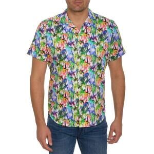 Robert Graham -3XL- Palm City Colorful Palm Tree SS Shirt NWT $168